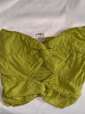 Green Twist-Front Tube Top
